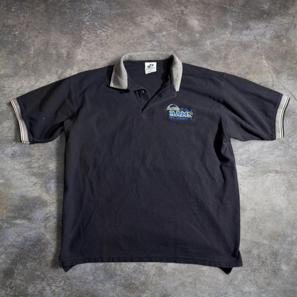Vintage St. Louis‎ Rams NFC Champions Embroidered Polo Shirt Size L